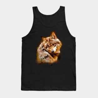 Mexican gray wolf painted with colored chalks Tank Top